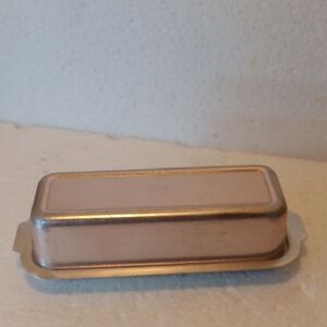 Vintage West bend Aluminum Copper Tone Single Butter Stick Dish With Lid